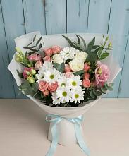Букет цветов из:  Розы, Лизиантусы и Хризантемы в Перевозе