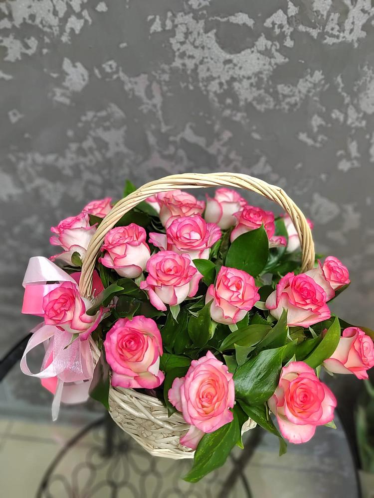 Цветочная композиция из Розы в корзине в Перевозе