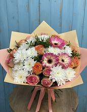 Букет цветов из:  Розы, Герберы и Хризантемы в Перевозе