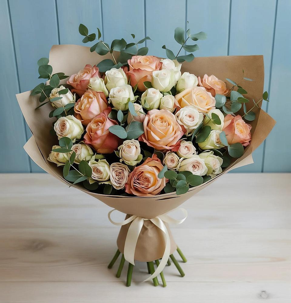 Букет цветов из: Альстромерии и Розы в Перевозе
