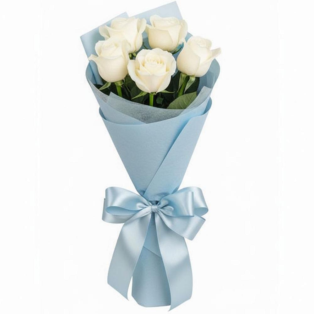 Букет 5 Белых роз Проуд в Перевозе