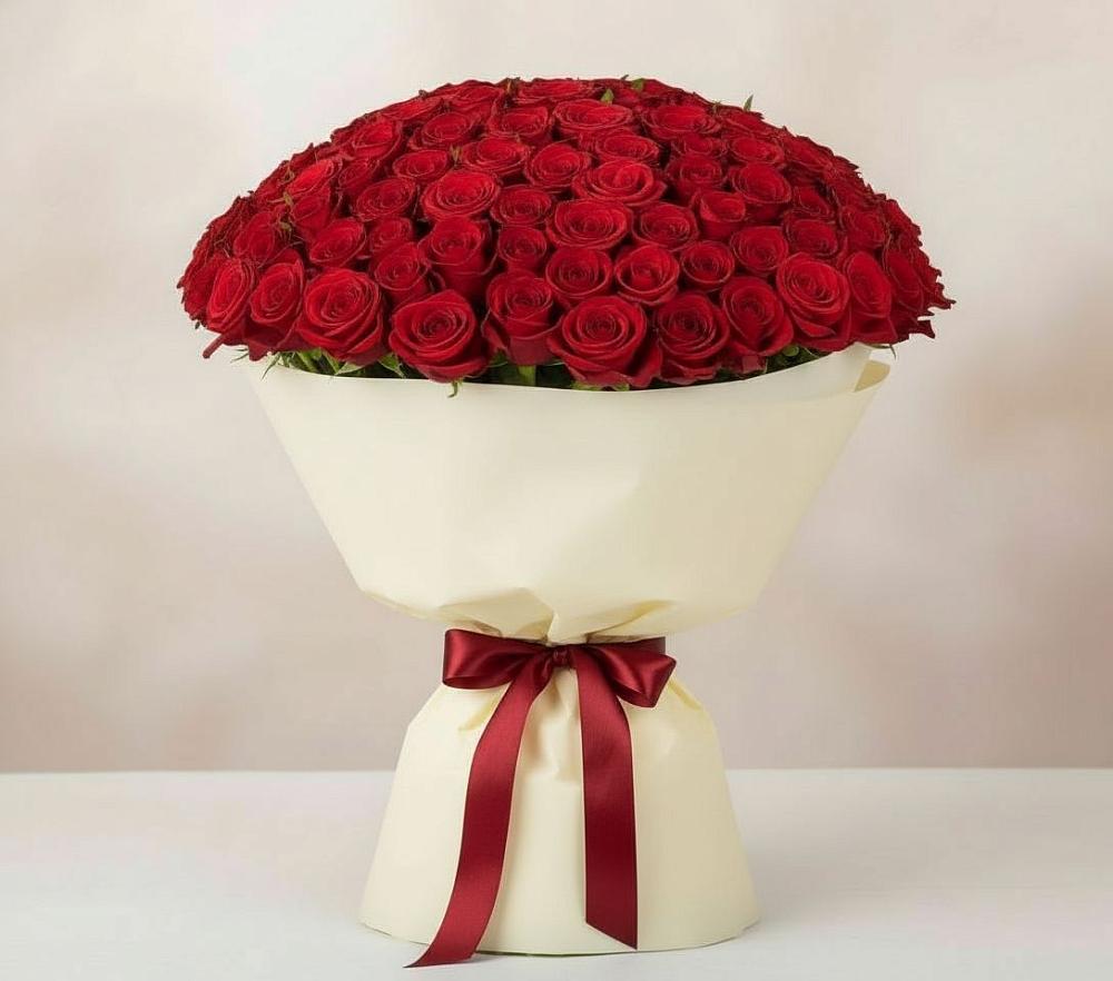 Букет 101 Красная роза Милано в Перевозе