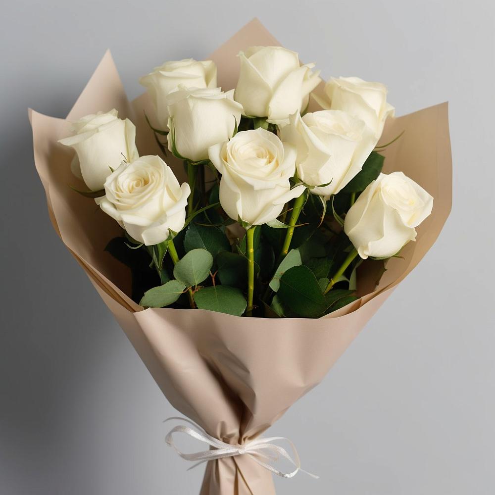 Букет 9 Белых роз Эдлесс Лав в Перевозе