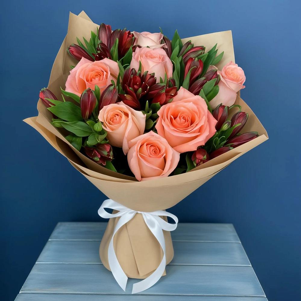 Букет цветов из: Розы и Альстромерии в Перевозе