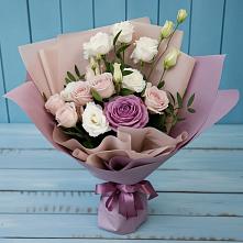 Букет цветов из:  Розы и Лизиантусы #REPLACE_PRED# Перевозе
