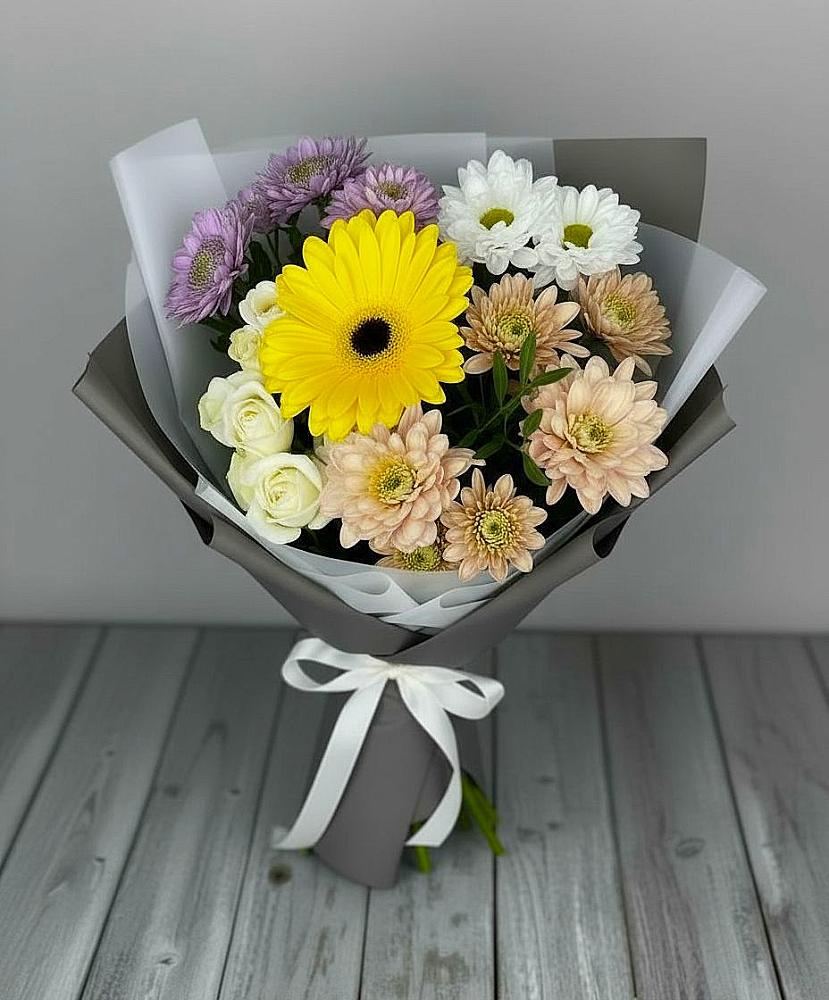 Букет цветов из: Розы, Герберы и Хризантемы в Перевозе