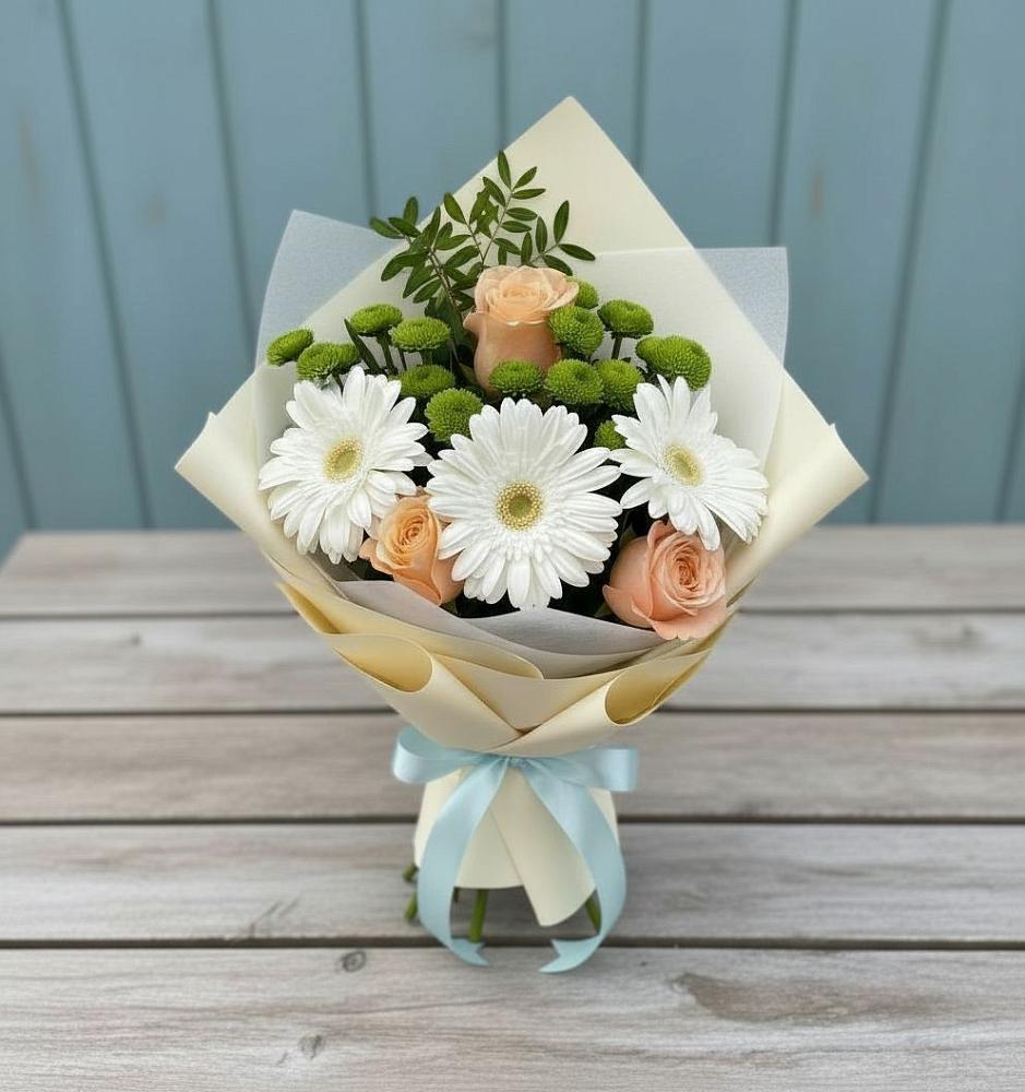 Букет цветов из: Герберы, Розы и Хризантемы в Перевозе