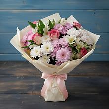Букет цветов из:  Хризантемы, Альстромерии и Розы в Перевозе