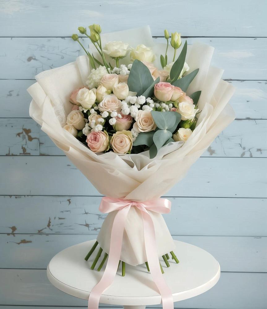 Букет цветов из: Розы и Лизиантусы в Перевозе