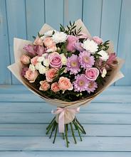 Букет цветов из:  Хризантемы, Розы и Альстромерии в Перевозе