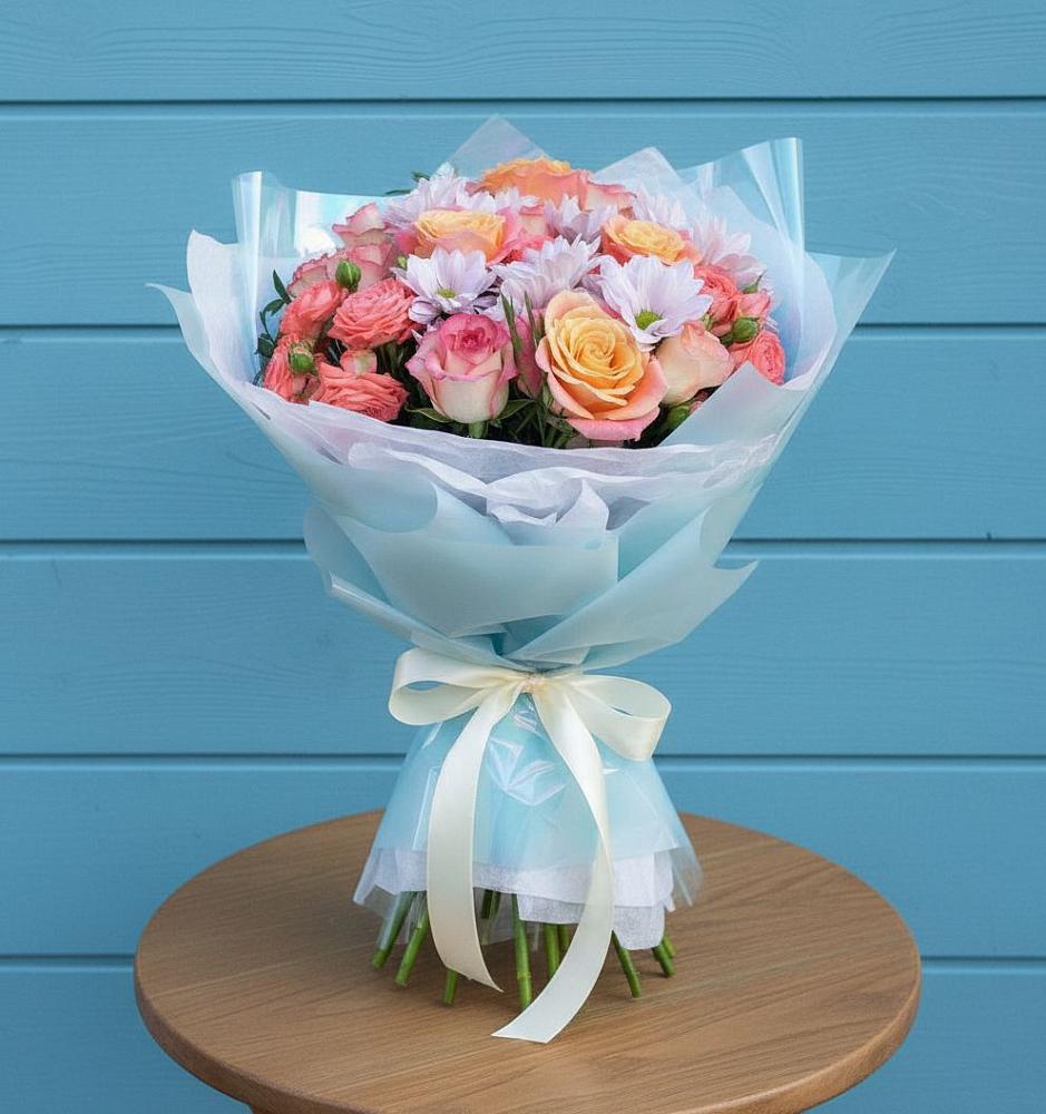 Букет цветов из: Хризантемы и Розы в Перевозе