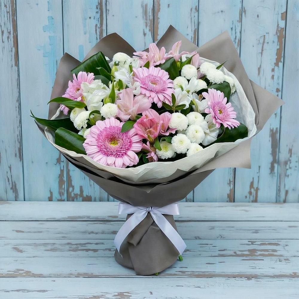 Букет цветов из: Герберы, Альстромерии и Хризантемы в Перевозе