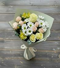 Букет цветов из:  Альстромерии, Розы и Хризантемы в Перевозе