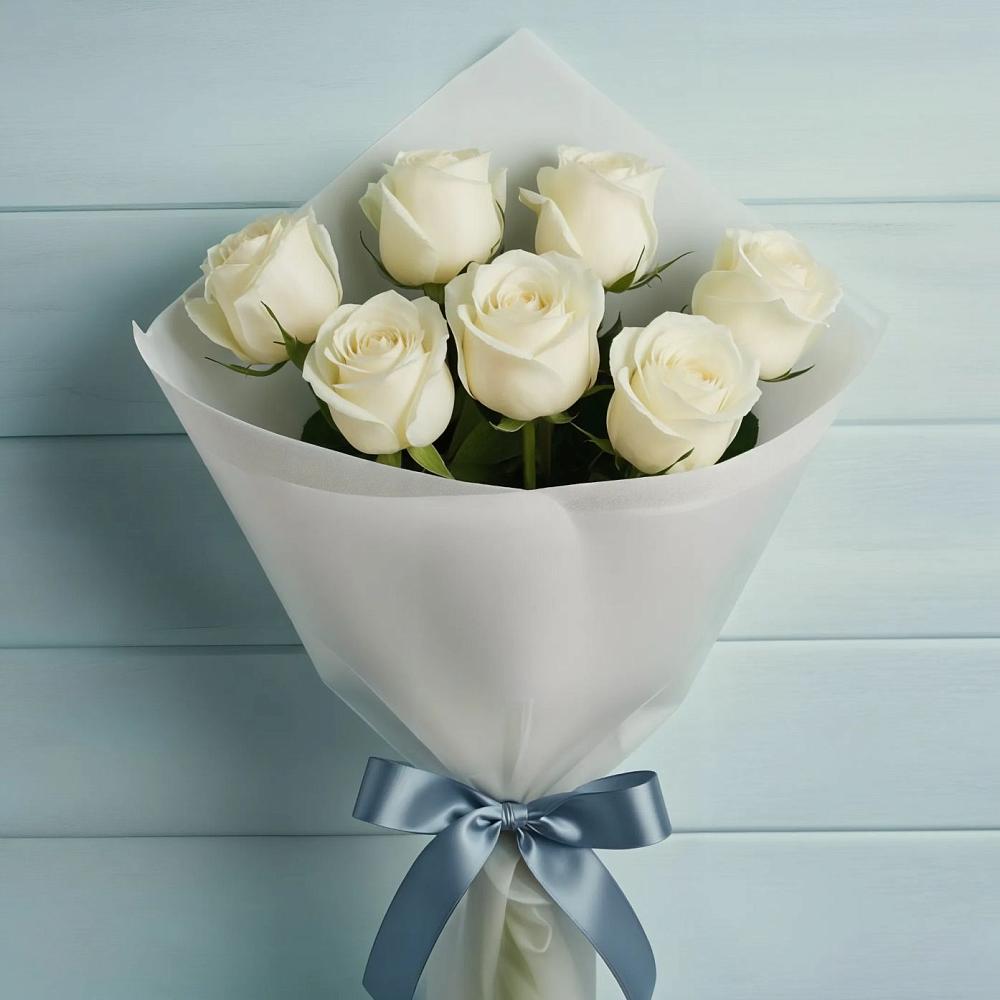 Букет 7 Белых роз Эдлесс Лав в Перевозе
