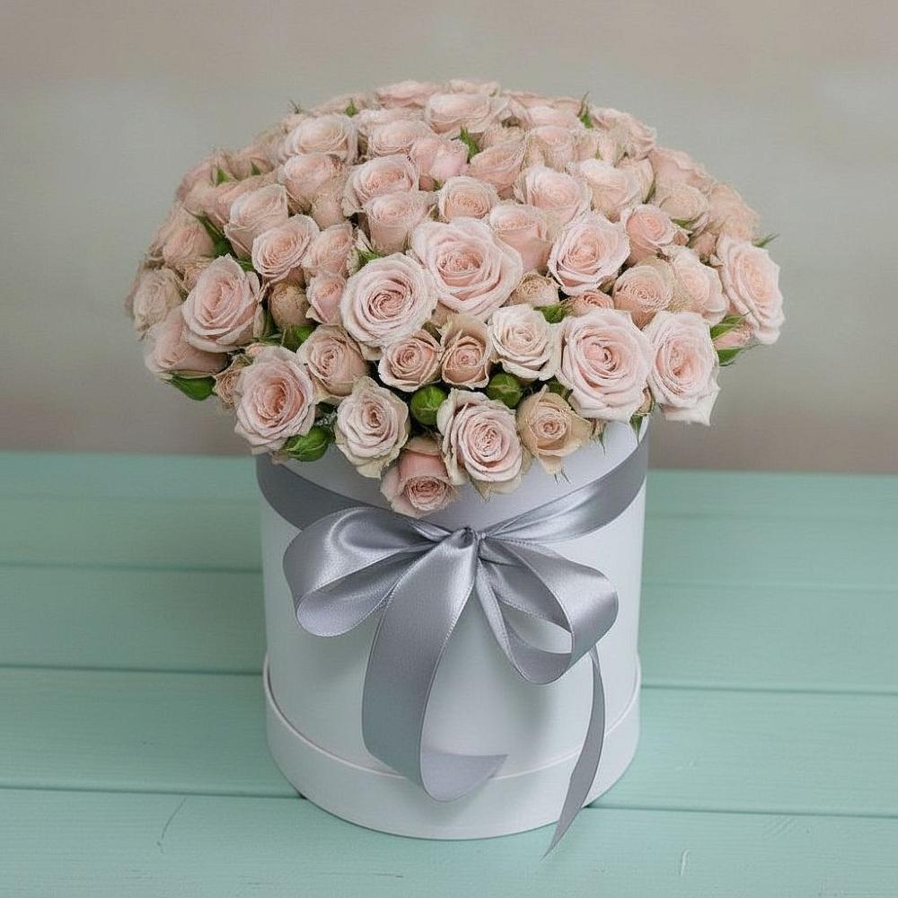 Цветочная композиция из Розы в шляпной коробке в Перевозе